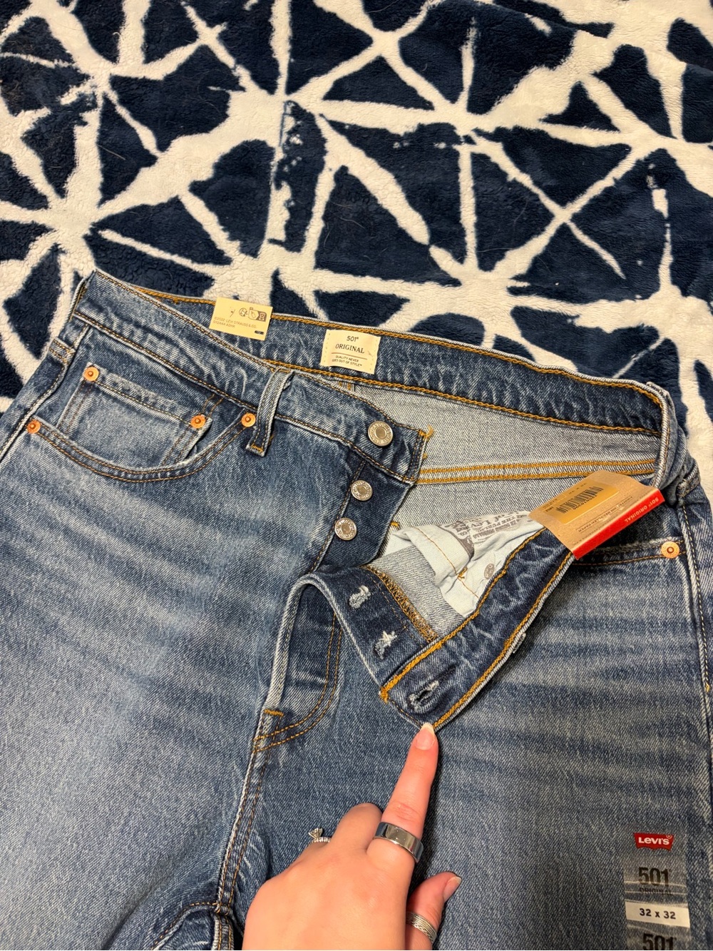 Levi's Women's High-Rise Button-Fly Blue Denim Jeans